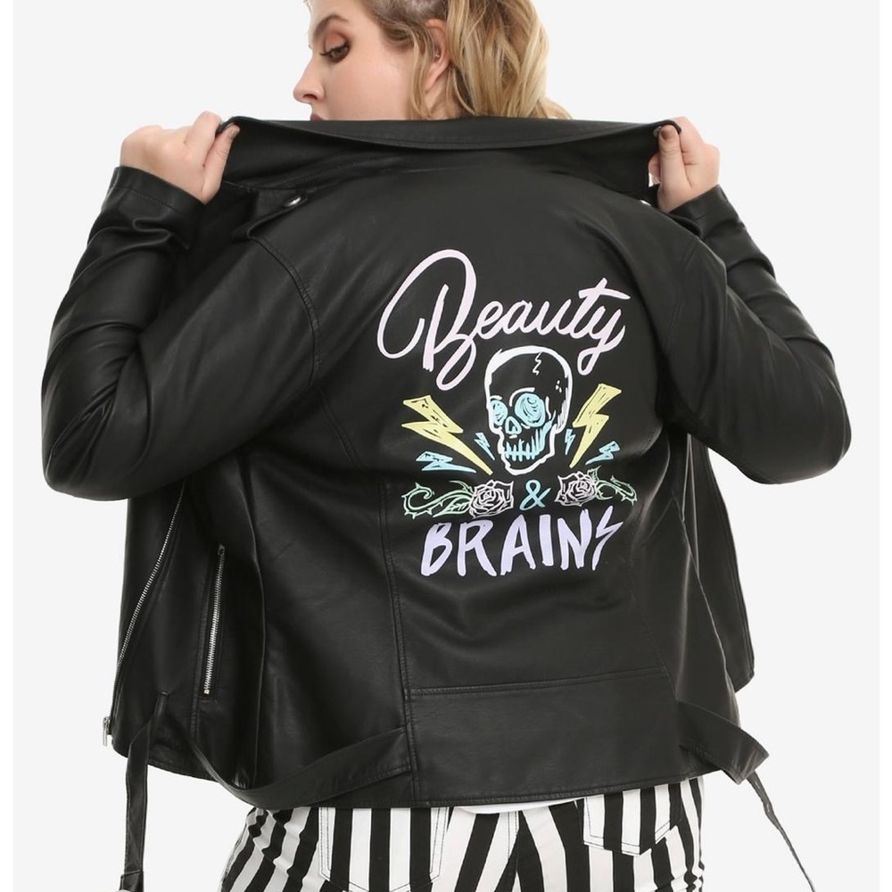 Hot topic beauty brains faux moto jacket